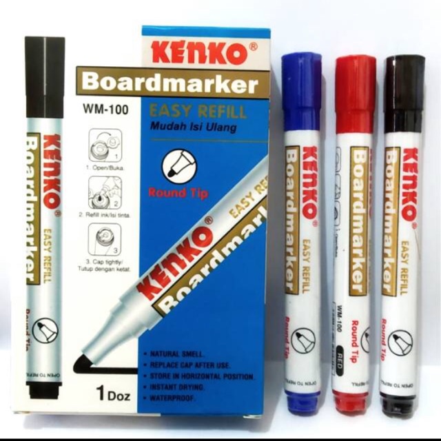 

Spidol Papan Tulis Whiteboard Boardmarker Kenko WM 100 Original Non Permanent