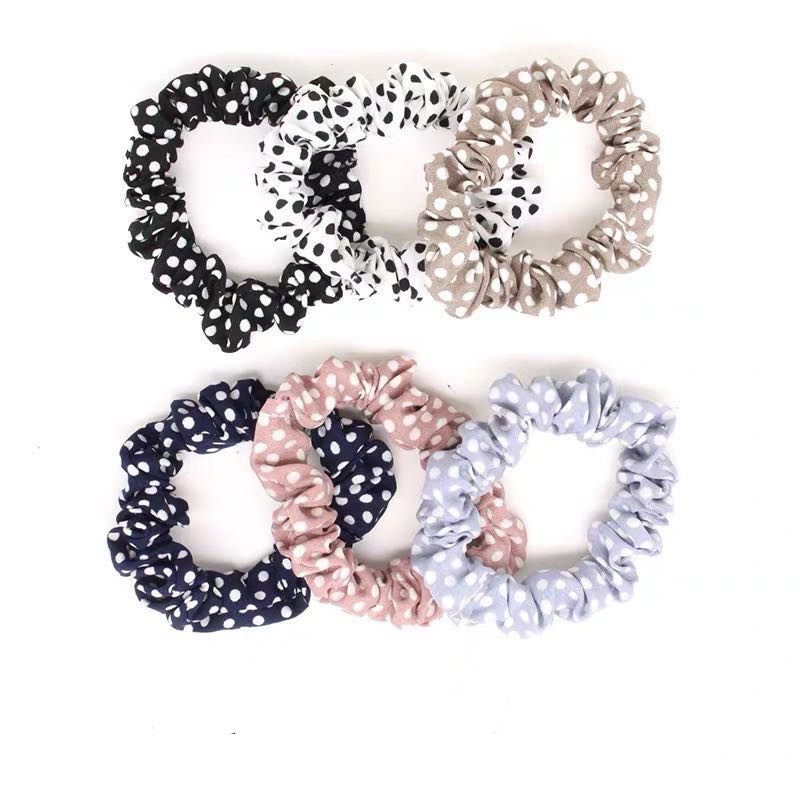 SALE !! VS - Ikat Rambut Bulat Polkadot / Karet Rambut Aksesoris/Scrunchie/Cemol/cepol rambut/Scrunchie