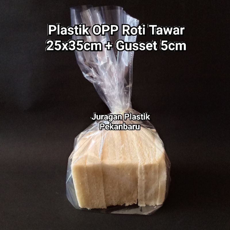 Plastik OPP Roti Tawar 25x35 cm + Gusset 5cm (Tanpa Pengikat) Wadah Tempat Bakery Bread