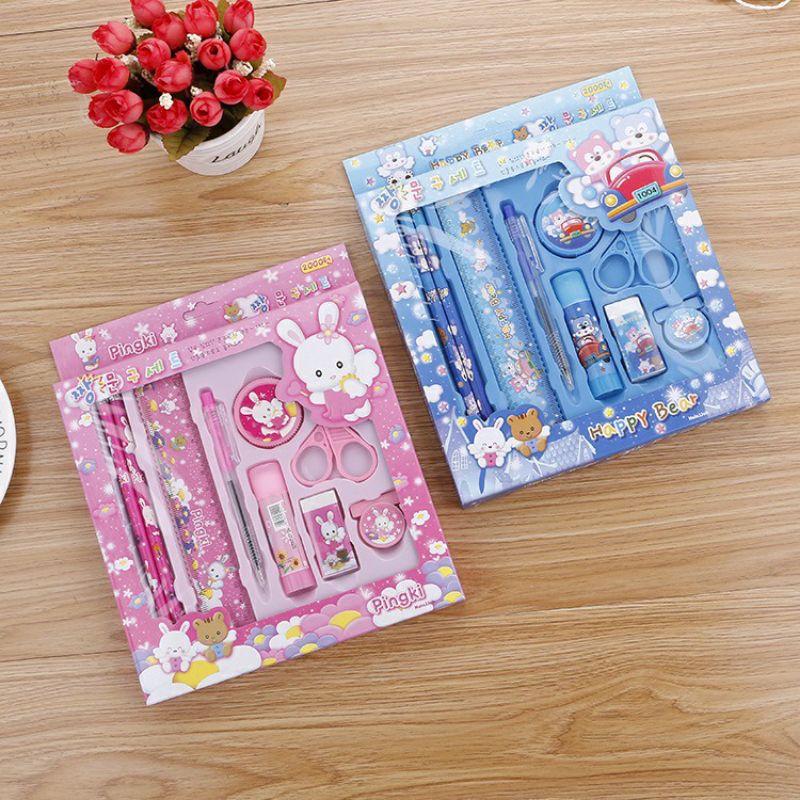 

Pensil Pencil Set 9 in 1 Karakter Lucu Stationery Stationary Alat Tulis