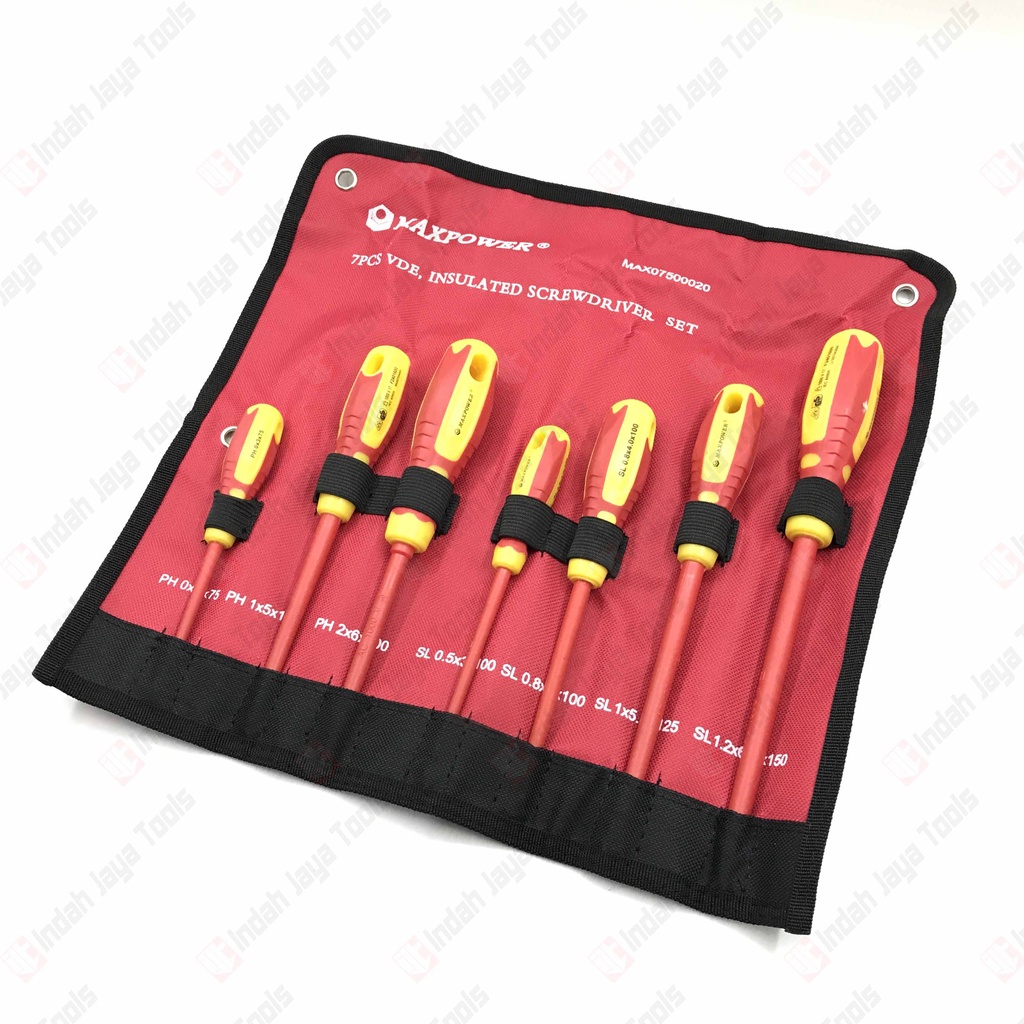 MAXPOWER Obeng Listrik Set 7 Pcs - Insulated Screwdriver Set