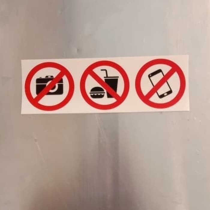 

STICKER TRANSPARAN NO FOOD HP FOTO UK 30X10CM