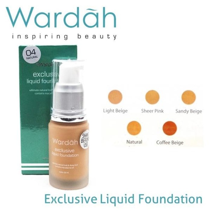 Original Wardah Exclusive Liquid Foundation Alas Bedak Cair Spf 30 20 Ml