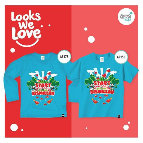 Kaos Anak Afrakids AF178 &quot;Start Your Day with Bismillah&quot; Lengan Panjang