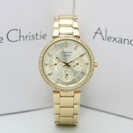 Jam Tangan Wanita Alexandre Christie AC 2874BF Gold