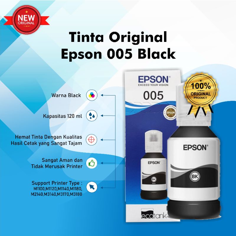 Tinta Epson 005 C13T03Q100 M3170 M1100 M1120 M2140 M1140