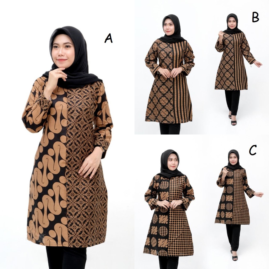 Dress Batik Wanita Tunik Dna Batik Pekalongan Best Seller