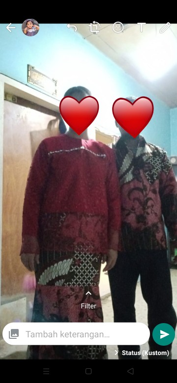Batik Couple Kebaya Tunangan Ayudia Merah Lamaran Wisuda Kondangan