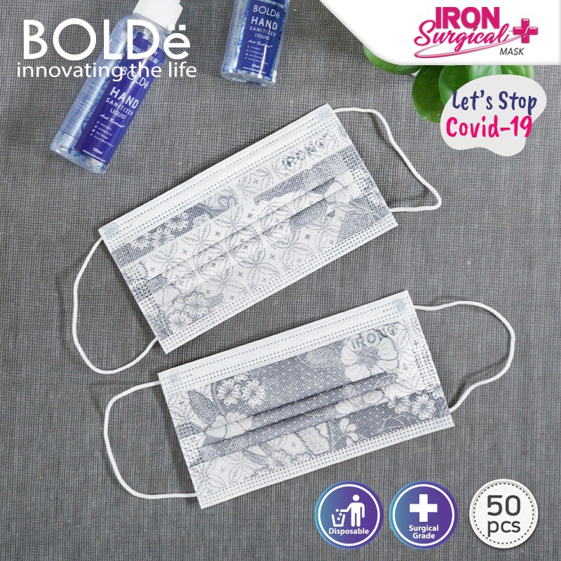 BOLDe Iron Mask Masker 3ply isi 50pcs/Box KEMENKES RI