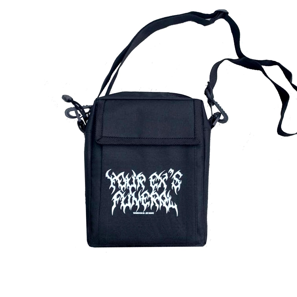 [Bisa COD] Sling Bag Metal Akar Mini Hitam Pouch Totebag