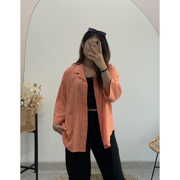 YURI linen shirt - kemeja wanita oversize