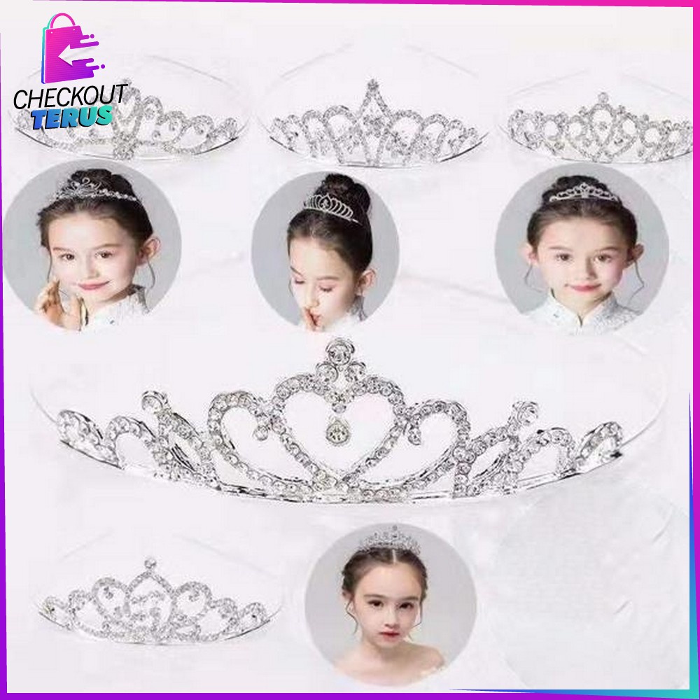 CT K81 Mahkota Wanita Korea Fashion Bando Princess Mahkota Anak Perempuan Bando Mahkota Anak Mahkota Ulang Tahun