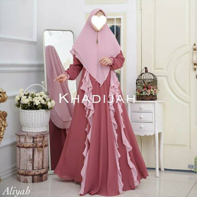 Gamis syari original by khadijah/gamis lebaran modern/gamis pesta