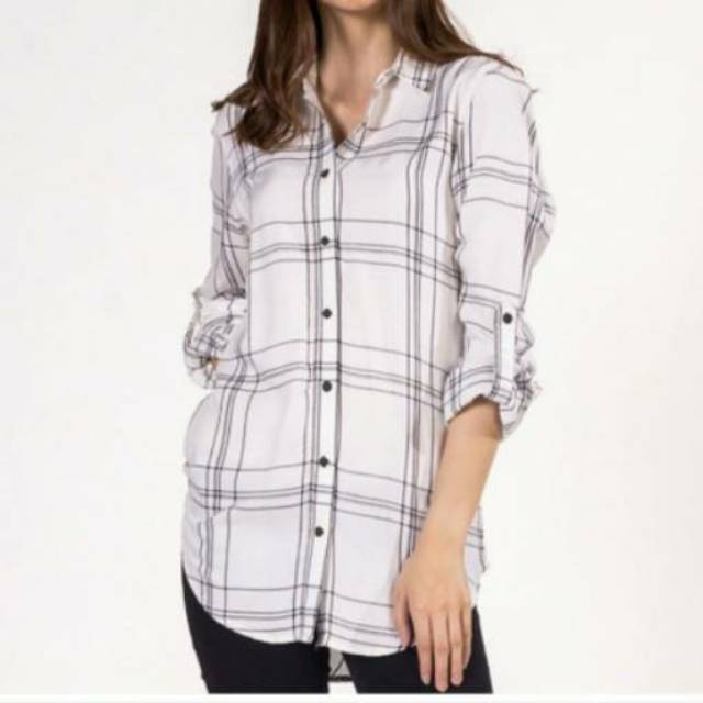 Kemeja cewek c2 motif kotak