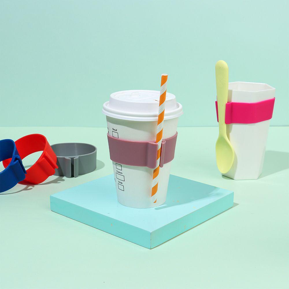 Chookyy Silicone Cup Sleeves Reusable Anti-Panas Insulasi Panas Non-slip Tatakan Gelas Teh Mug Holder