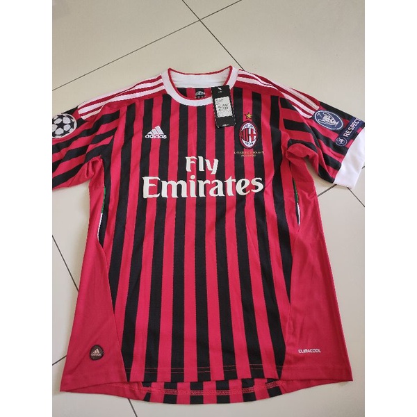 jersey ac milan home 11/12 size M full patch UCL