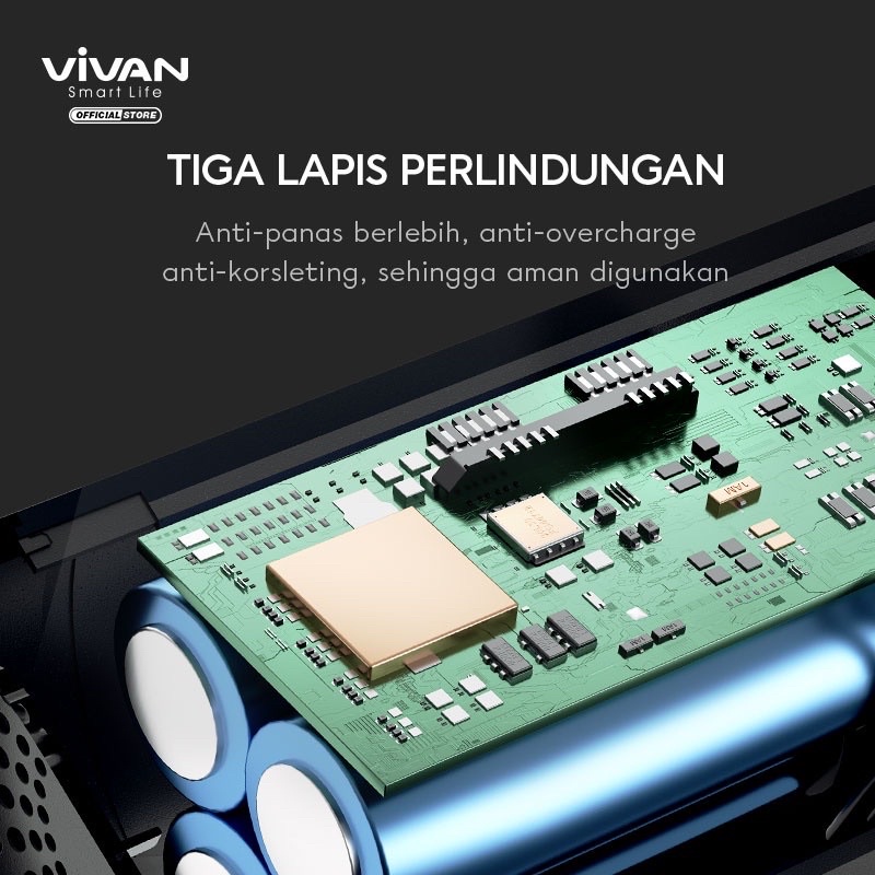 VIVAN Auto VX01 4000 mah Car Vacum Cleaner Penyedot Debu Mobil Cordless Portable bisa juga buat rumah tangga Gray Garansi Original Resmi1 Tahun