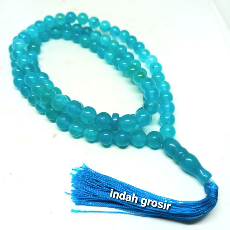 TASBIH BATU NATURAL SPIRTUS CALSEDONY 99 BUTIR 8MM