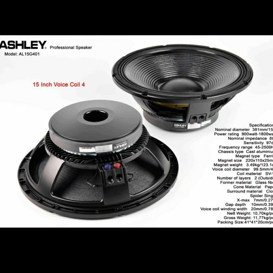MURAH speaker component ashley AL15G401 AL 15G401 15inch woofer mid low