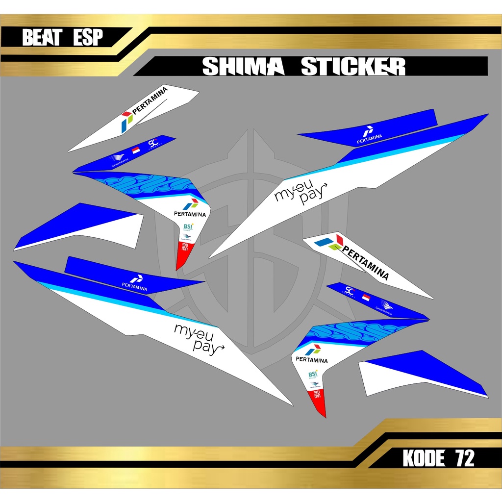 (COD) STIKER MOTOR BEAT ESP Sticker Variasi STRIPING LIST MOTOR HONDA BEAT ESP Variasi Pertamina Man