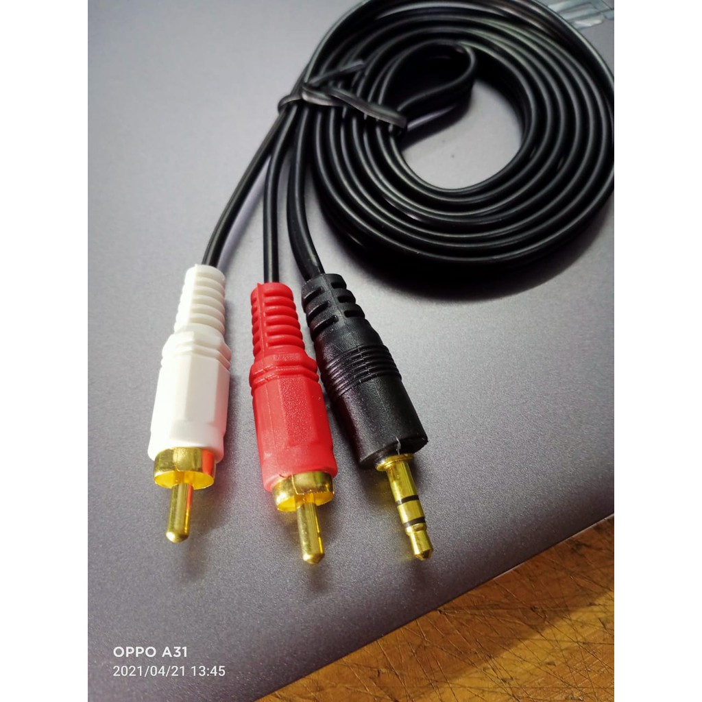 Jak Jack Kabel Audio AUX HP to ke Speaker AUX RCA 2 ke 3.5