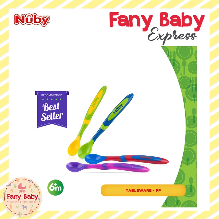 NUBY LONG HANDLE WEANING SPOONS 4PCS / NB5574