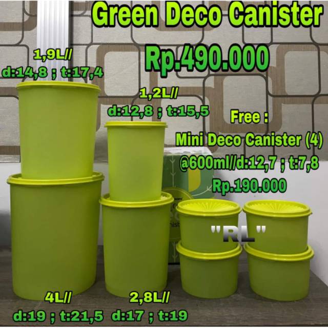 Tupperware Green Deco Canister