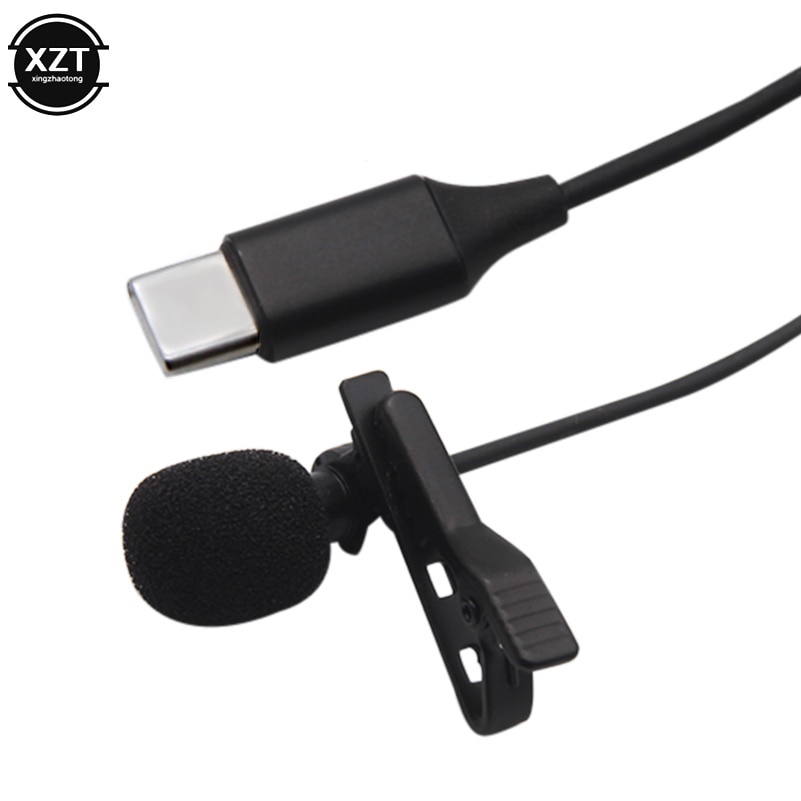 Microphone Clip-on USB Type C Lavalier Untuk Smartphone Tablet