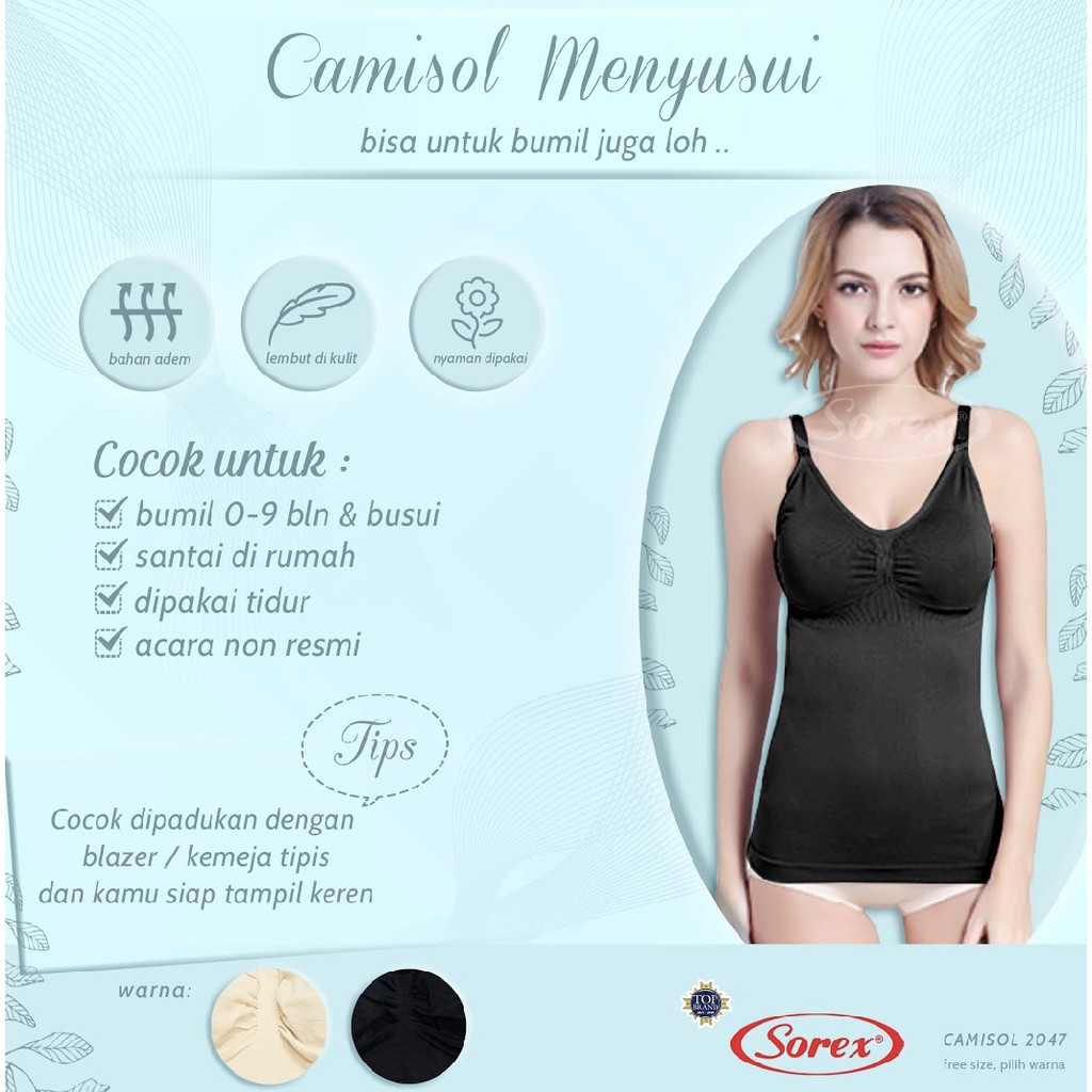 SINGLET TANK TOP CAMISOL BRA BH IBU MENYUSUI SOREX 2047 MATERNITY BRA SOREX MENYUSUI DENGAN KANCING