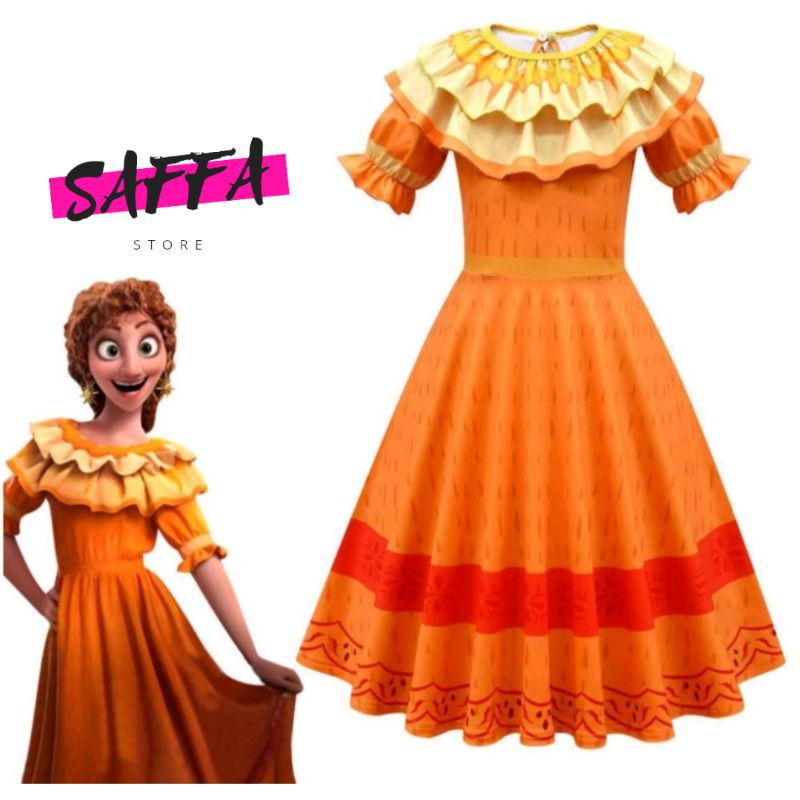KIDS ENCANTO PEPA MADRIGAL DRESS DISNEY IMPORT UMUR 4-10 TAHUN / PEPA COSPLAY