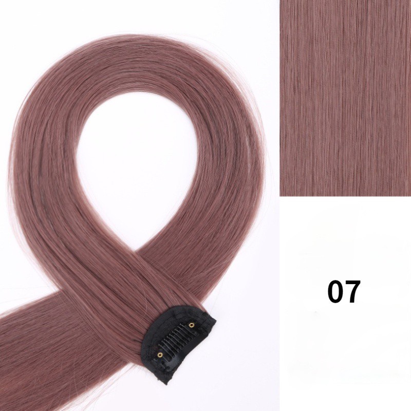 Wig / Rambut Palsu Wanita Model Korea Panjang Lurus + Klip 50cm Warna Gradasi