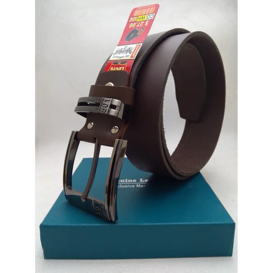 Kualitas Terbaik GESPER IKAT PINGGANG PRIA-SABUK GESPER FULL KULIT ASLI LEVIS LEMBARAN MURAH