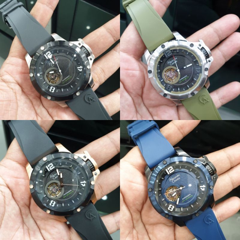 Jm Tangan Alexander Christie 6295 AC 6295 Tali Karet Mesin Automatic Original d4.6cm garansi 1thn