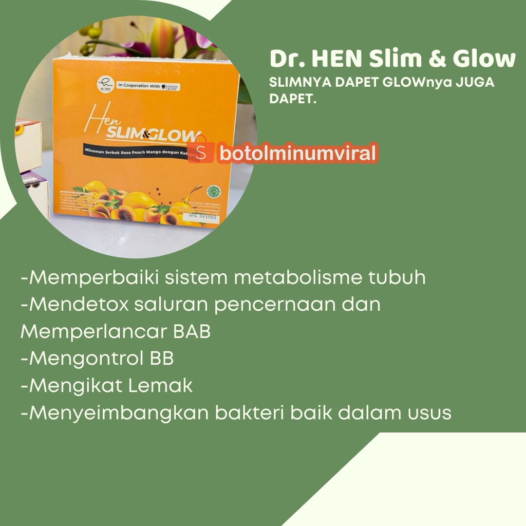 Minuman Collagen Slim Glow Diet Sachet Pelangsing Dr.Hen DNA Salmon