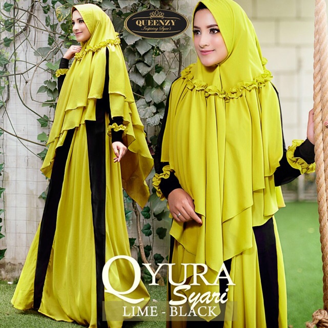  Jilbab  Untuk  Baju Warna  Lime Voal Motif