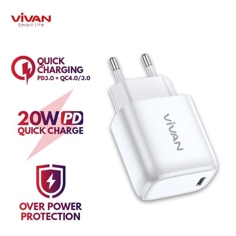[VIVAN 20W] Charger USB C TO LIGHTNING Power Charge 20W Quick Charging QC 4.0 IPH0NE XR XS MAX 11 12 13 PRO MAX
