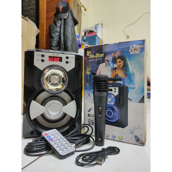 Speaker bluetooth karaoke Jin Long JL-775 Gratis Mic dan Card Reader