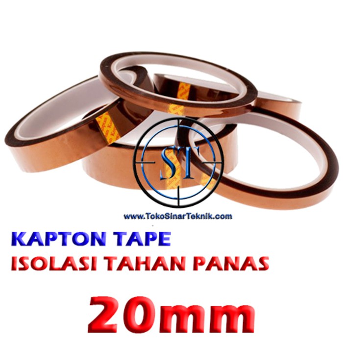 Isolasi Tahan Panas Kapton Tape 20mm Heat Resistant Polymide Film Gold Temperatur Adhesive Copper