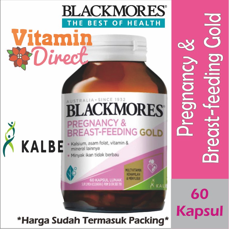 Blackmores Pregnancy and Breastfeeding Gold 60 Kapsul BPOM Kalbe untuk ibu Hamil dan Menyusui / Blackmores I-Folic 150 Tablets BPOM kalbe suplemen Program Kehamilan-Kalbe Preg 60 Mar/23