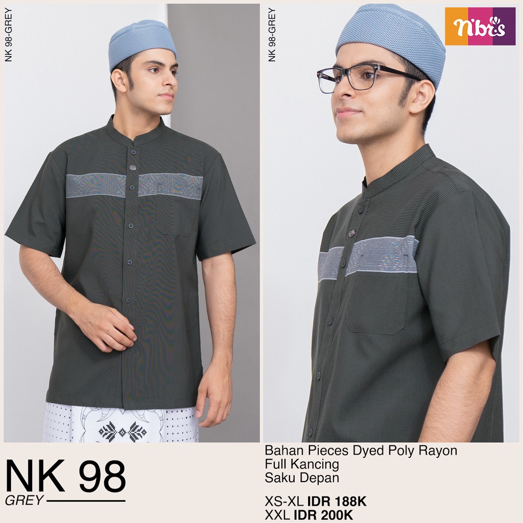 Nibras Koko NK 98 Koko Muslim Modern Bahan Pieces Dyed Poly Rayon Kemeja Terbaju