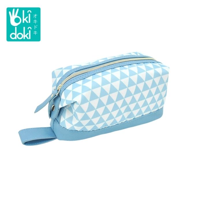 OKIDOKI Cosmetic Bag 3 Angle Blue White Bpol0063-M175-7 - Tas Make Up