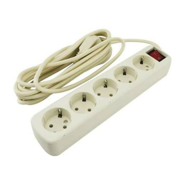 STOP KONTAK 5 LUBANG 5 METER TERMINAL LISTRIK  5 LUBANG