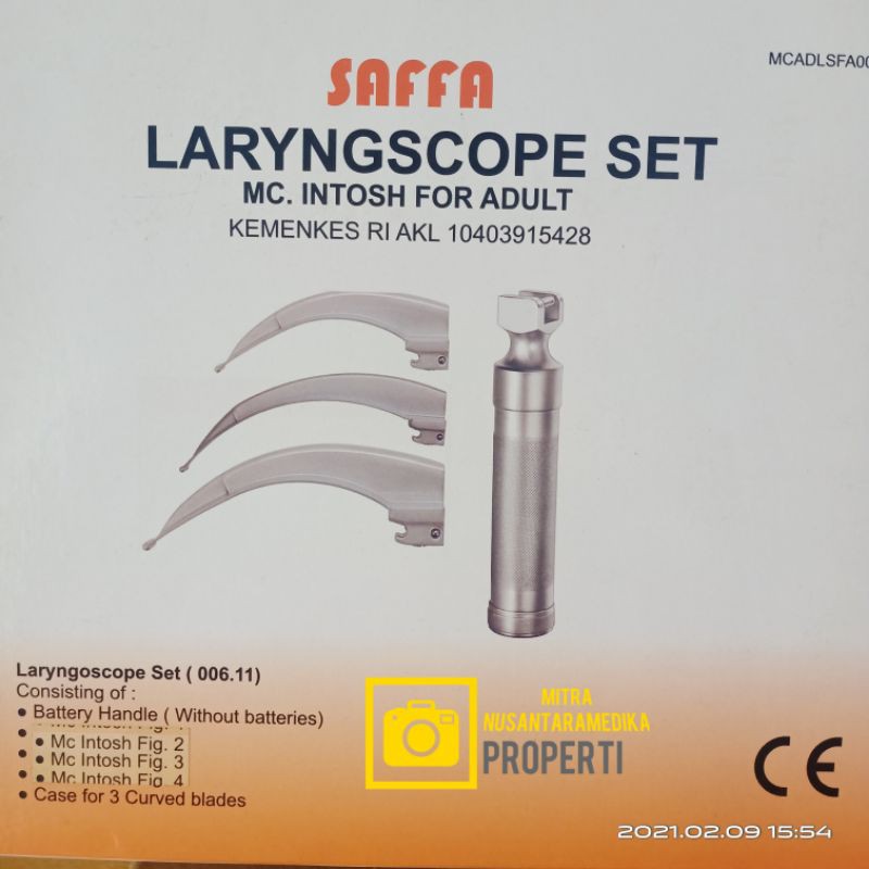 Laryngoskope Dewasa Saffa  Laryngscope saffa