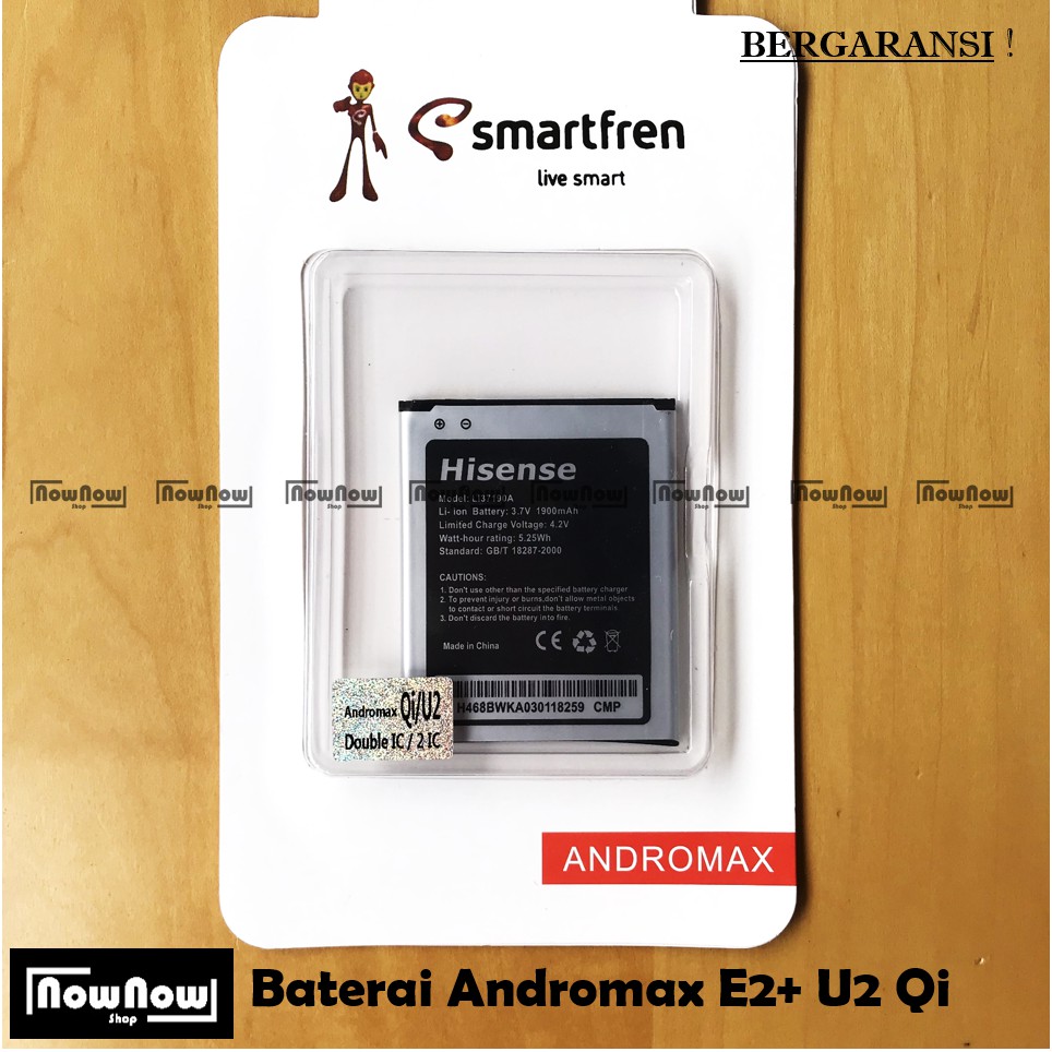 Baterai Smartfren Andromax E2 Plus - Qi - U2 4G LTE Original Batre B16C2G Li38190 Li38170A Li37190A