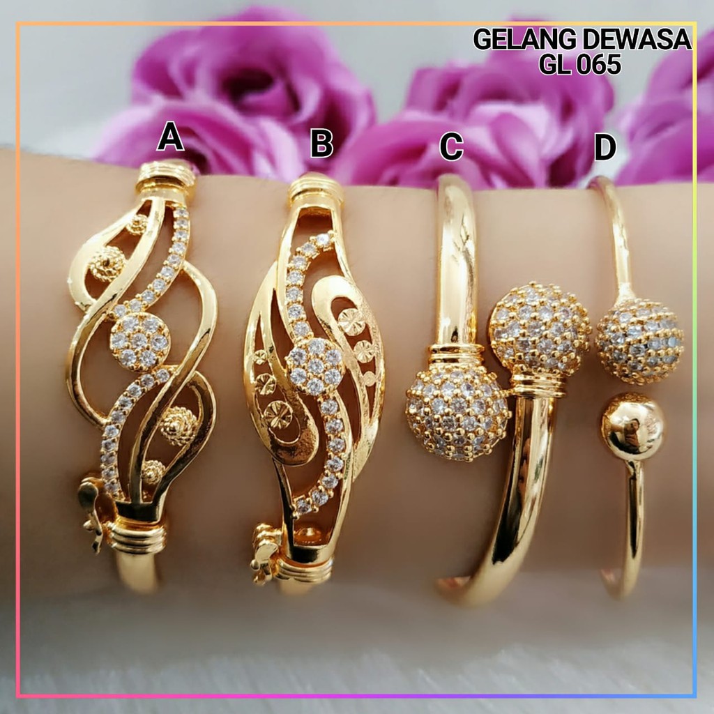 Gelang xuping gelang dewasa permata lapis emas gold GL 065