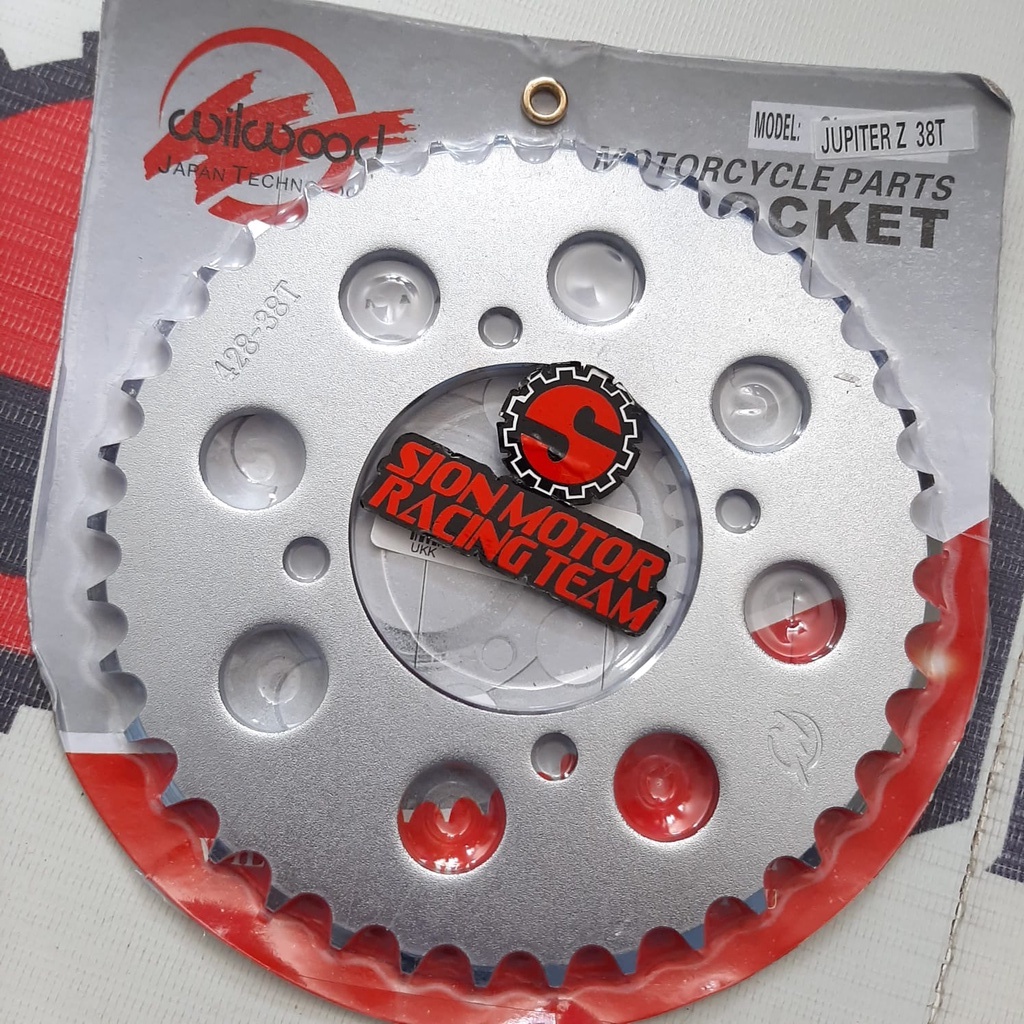 Gir Gear Belakang / Rear Sprocket Yamaha Vega / F1ZR / JUPITER / RX King 428-38T Chrome Wilwood-2