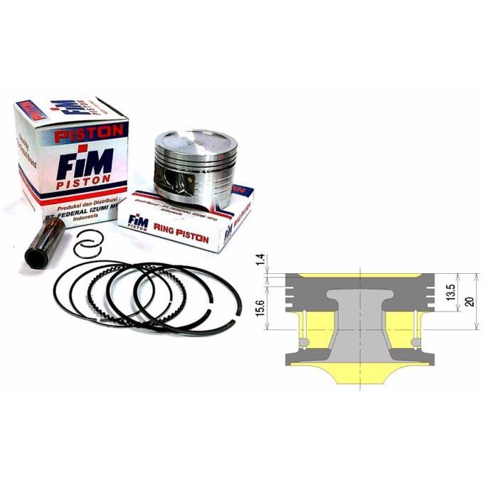 PISTON KIT FIM40 FIM 40 KARISMA, SUPRA X125, BLADE 125
