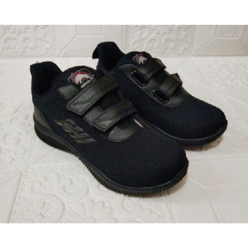 Sepatu sekolah anak jaguar pro att ukuran 30-33 model perekat sepatu sekolah TK,SD warna hitam