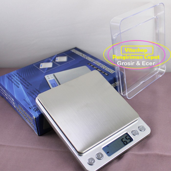 timbangan digital scale 500g/0.01 silver alat timbang emas dan permata