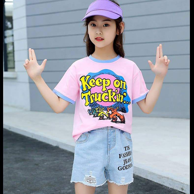 Baju Setelan Anak Perempuan Keep On Truckin